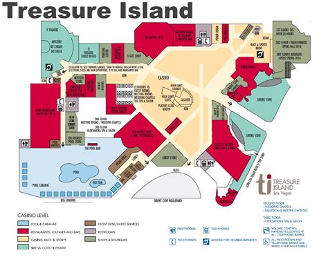 treasure island vegas map